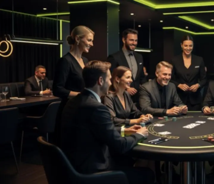 Wieczorny klimat restauracji Novastrefario podczas atrakcji blackjack
