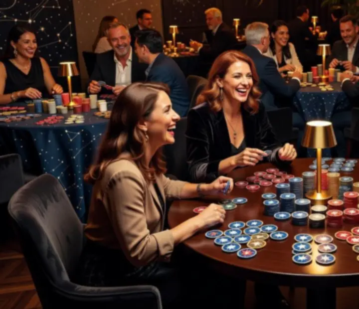 Specjalne wydarzenie w restauracji Novastrefario z eleganckim oświetleniem i stołami przygotowanymi na wieczór tematyczny.